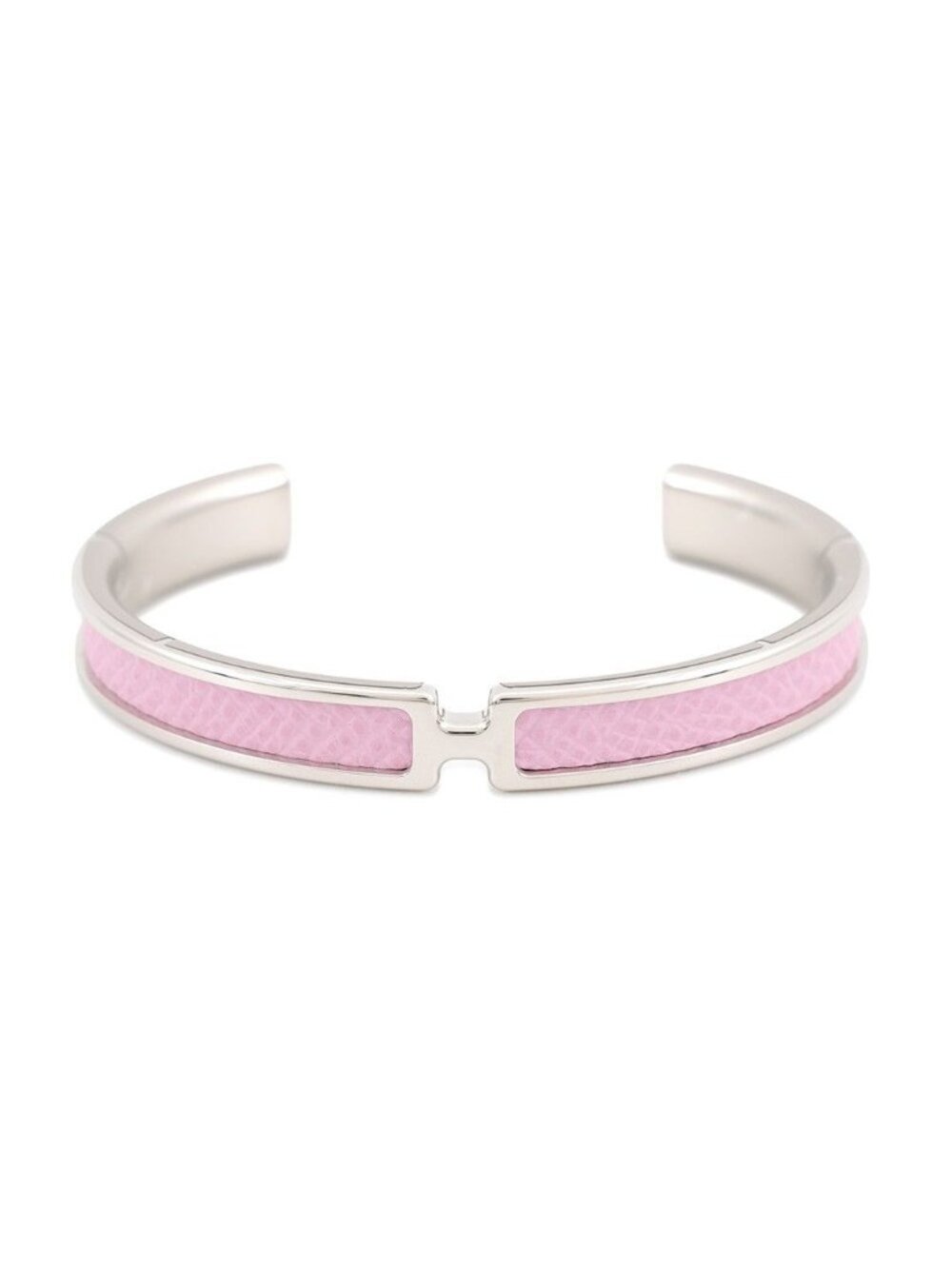 Hermes Braceletope Mauve Sylvestre Silver Epsom T 2 Bangle Bracelet